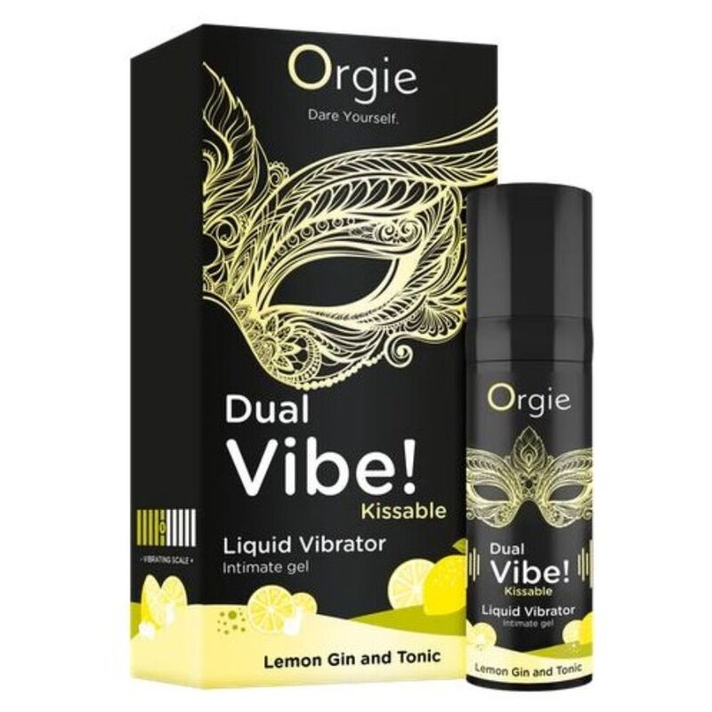 ORGIE - DOUBLE VIBRATION! VIBRATEUR LIQUIDE À EMBRASSER AU GIN TONIC CITRON 15 ML