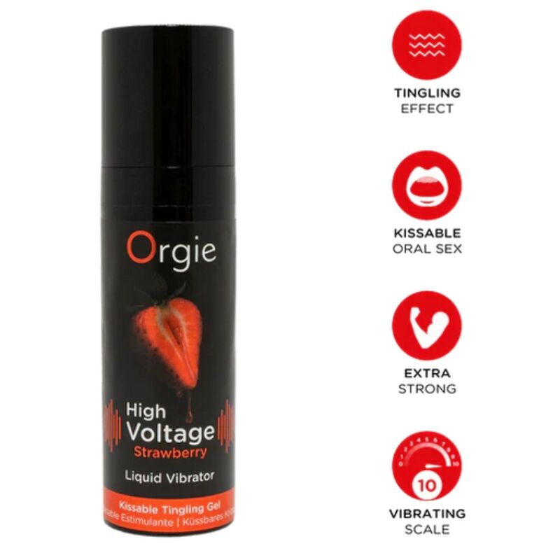 ORGIE - VIBRATEUR LIQUIDE EXTRA FORT À LA FRAISE HAUTE TENSION 15 ML