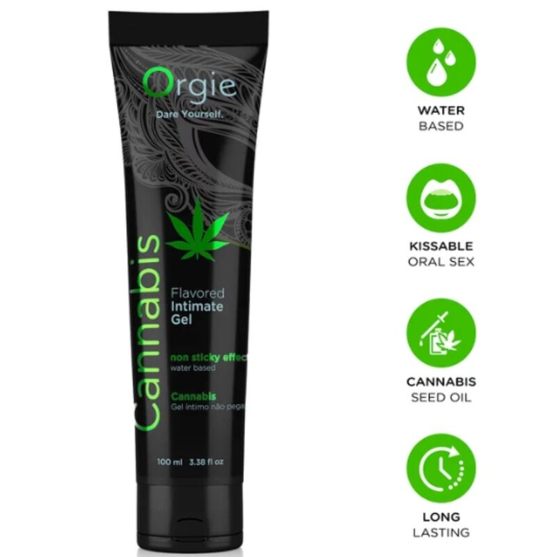 ORGIE - TUBE DE LUBRIFIANT AU CANNABIS, GEL INTIME À BASE DE EAU, 100 ML