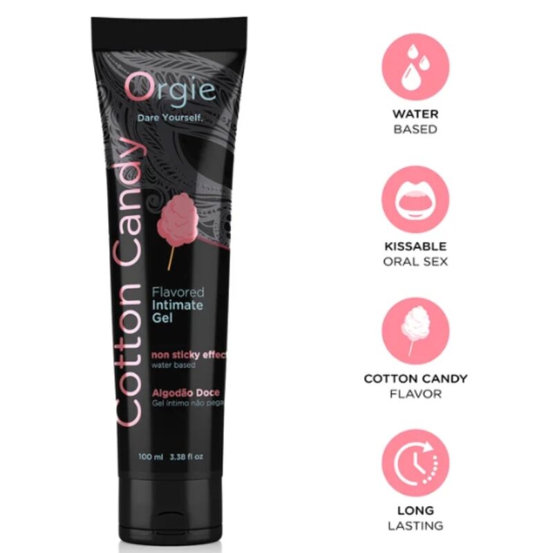 ORGIE - TUBE DE LUBRIFIANT BARBE À PAPA GEL INTIME À BASE DE EAU 100 ML