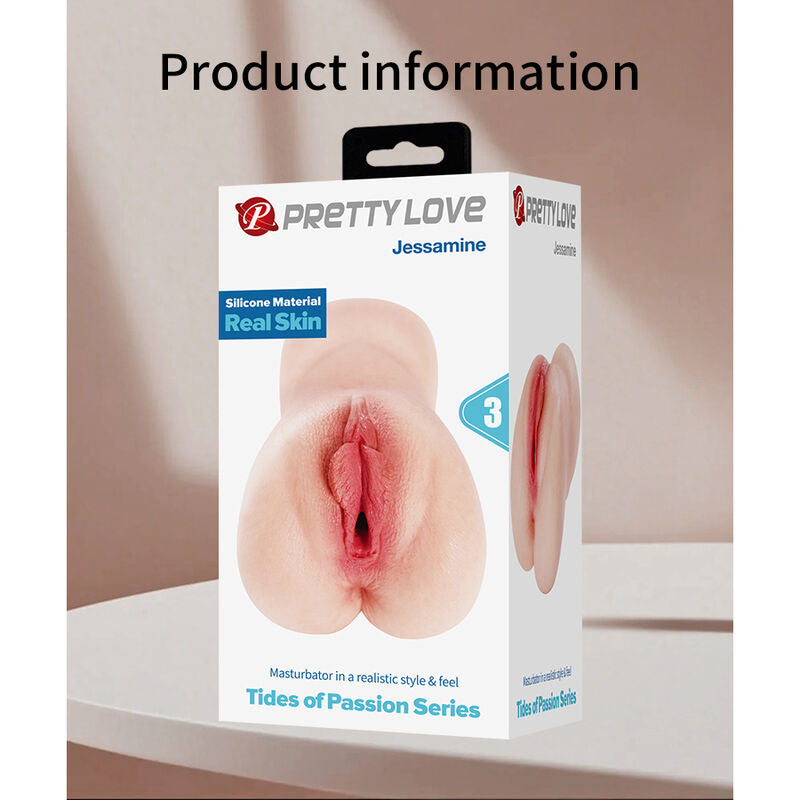 PRETTY LOVE - JESSAMINE MASTURBATEUR VAGIN RÉALISTE EN SILICONE, COMPACT, NATUREL