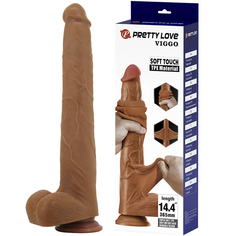 PRETTY LOVE - VIGGO GODEMICHET RÉALISTE DOUX AU TOUCHER 36,5 CM MARRON