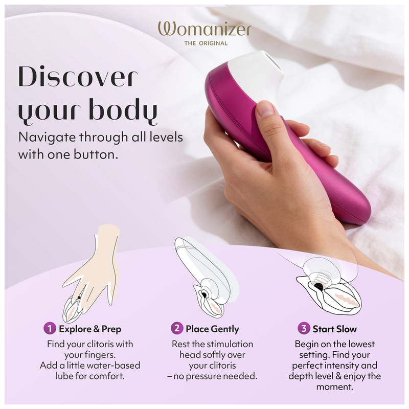 WOMANIZER - STIMULATEUR CLITORIAL PRO À SUCCION 11 NIVEAUX D'INTENSITÉ ROSE VIBRANT