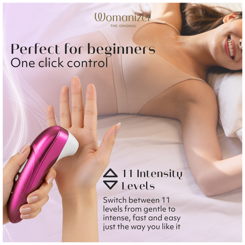 WOMANIZER - STIMULATEUR CLITORIAL PRO À SUCCION 11 NIVEAUX D'INTENSITÉ ROSE VIBRANT