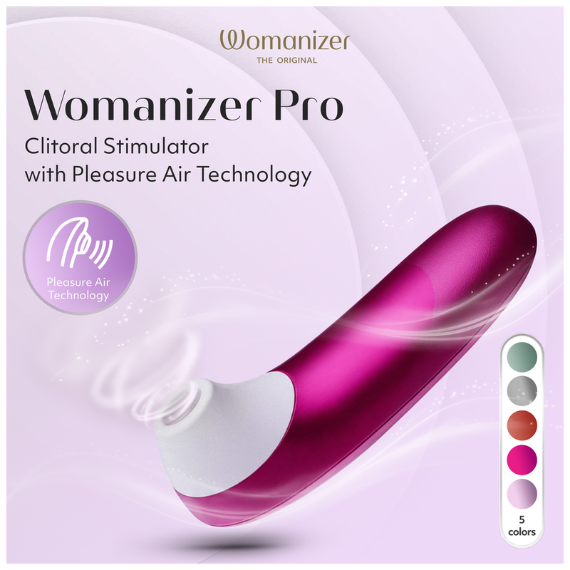 WOMANIZER - STIMULATEUR CLITORIAL PRO À SUCCION 11 NIVEAUX D'INTENSITÉ ROSE VIBRANT