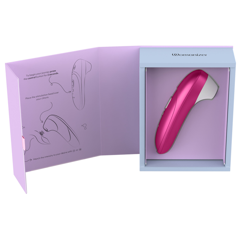 WOMANIZER - STIMULATEUR CLITORIAL PRO À SUCCION 11 NIVEAUX D'INTENSITÉ ROSE VIBRANT
