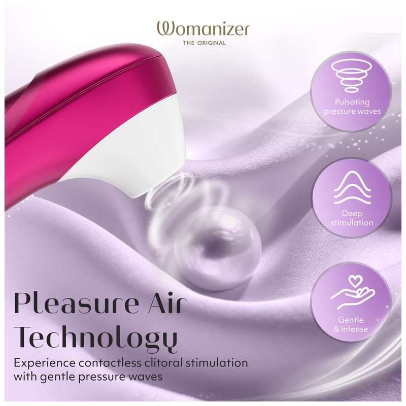 WOMANIZER - STIMULATEUR CLITORIAL PRO À SUCCION 11 NIVEAUX D'INTENSITÉ ROSE VIBRANT