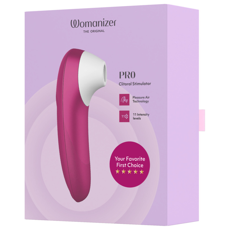 WOMANIZER - STIMULATEUR CLITORIAL PRO À SUCCION 11 NIVEAUX D'INTENSITÉ ROSE VIBRANT