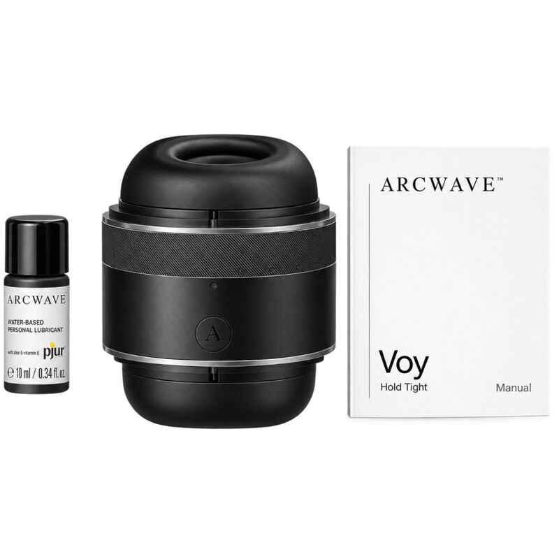 ARCWAVE - VOY STROKER POUR HOMMES AVEC 8 RÉGLAGES DE PRESSION NOIR INCLUS 10 ML DE LUBRIFIANT