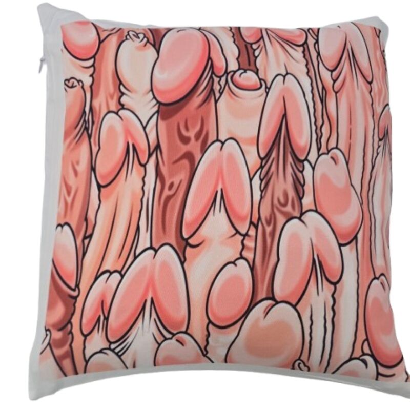DIABLO PICANTE - COUSSIN COLORÉ REMBOURRÉ (30 X 30) IMPRIMÉ PÉNIS