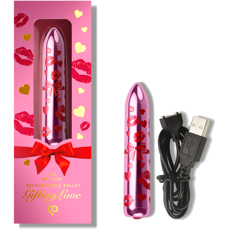ROCKS-OFF - GIFTING LOVE MINI VIBRATEUR BULLET RECHARGEABLE AVEC 16 FONCTIONS ROSE