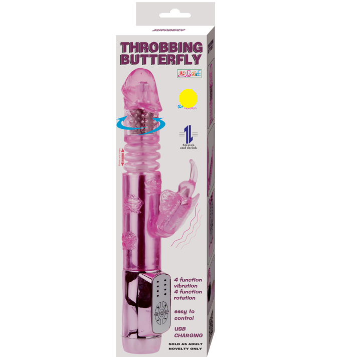 Baile Vibro rabbit avec billes rotatives Throbbing Butterfly Rose
