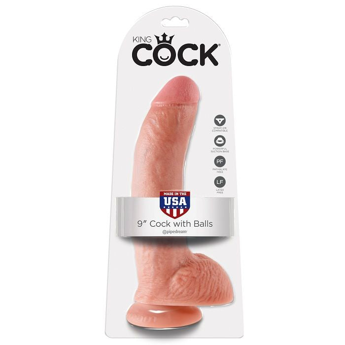 King cock - 9 chair de gode avec boules 22.9 cm