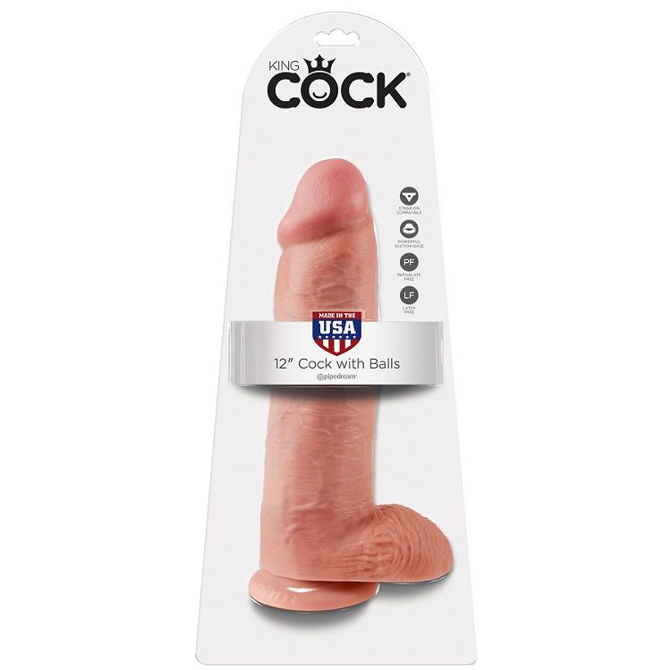 King cock - 12 chair de gode avec boules 30.48 cm