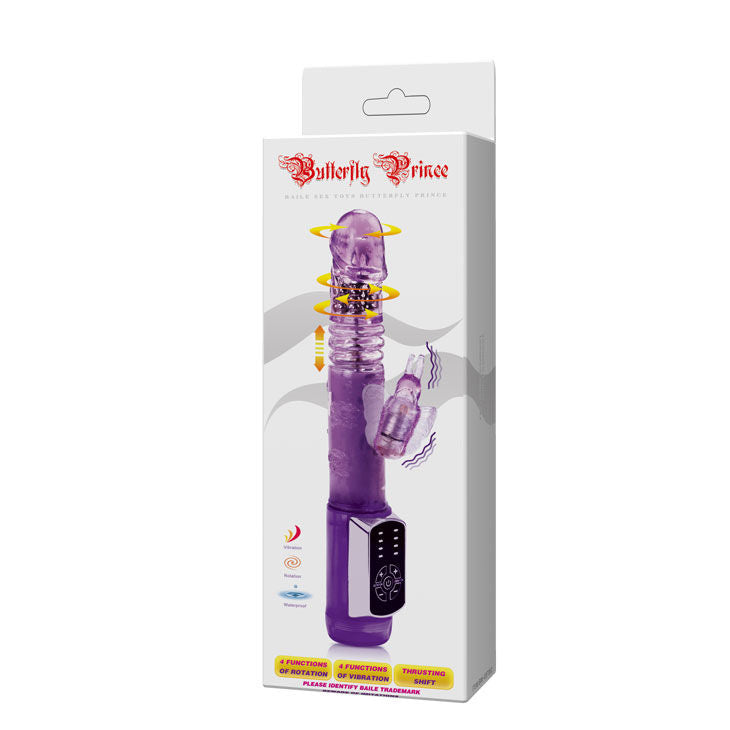Baile Vibro rabbit avec billes rotatives Butterfly Prince Violet