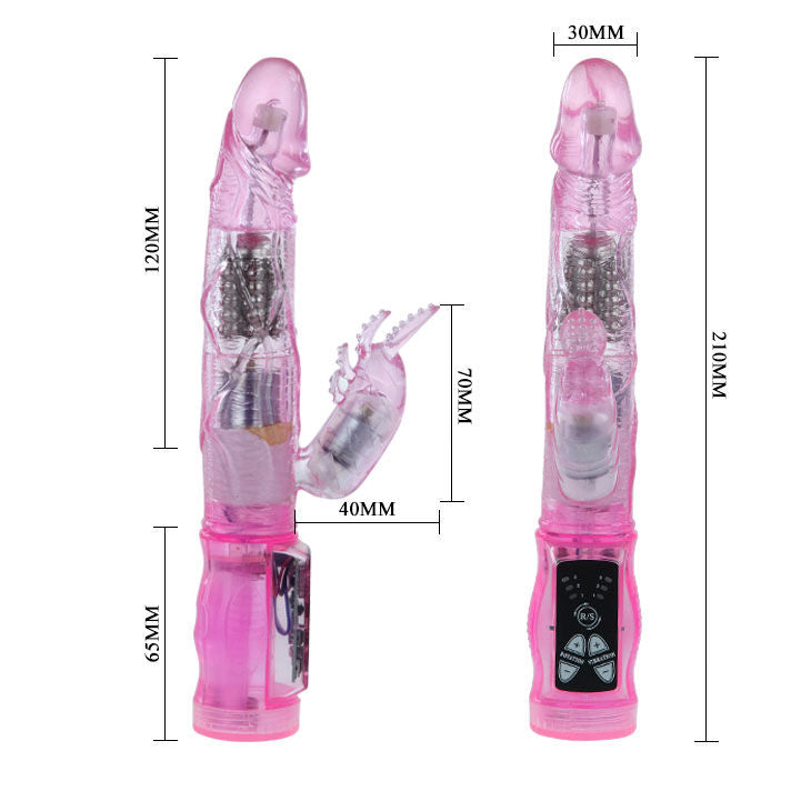 Baile - Mini Vibromasseur Rabbit Rotatif 23 cm - Mauve