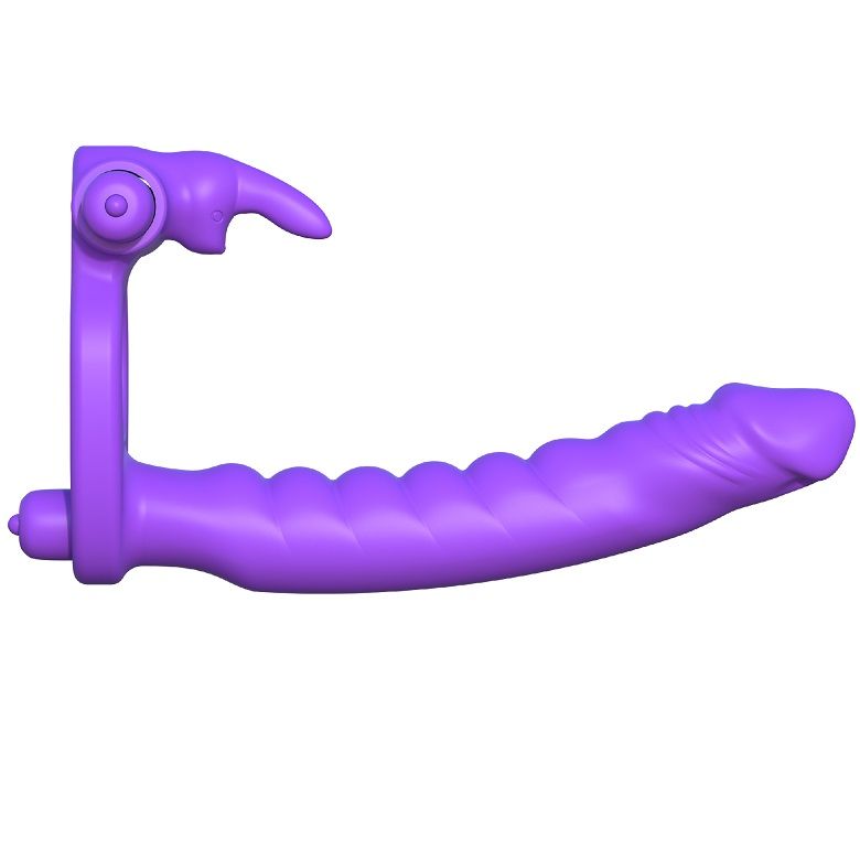 Fantasy c-ringz - silicone double vibrator rabbit