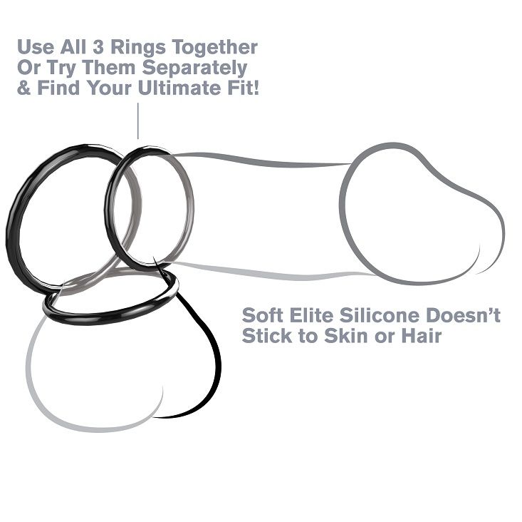 Fantasy c-ringz - silicone 3 anneaux stamina set