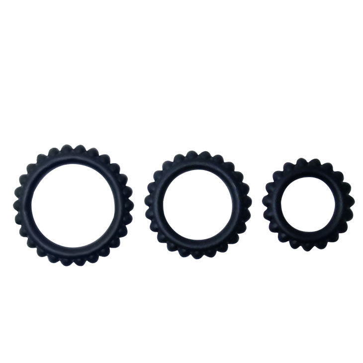 Baile - titan set 3 pcs cock ring noir 2.8 + 2.4 + 1.9 cm