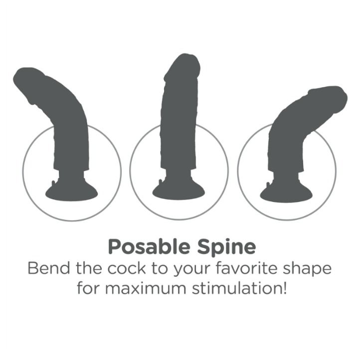 King cock - gode vibrateur avec testicules 17.78 cm naturel