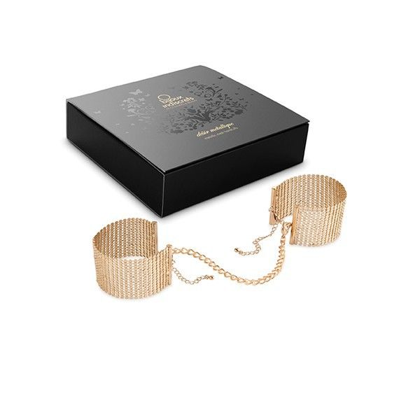 Bijoux - désir métallique menottes maille métal doré
