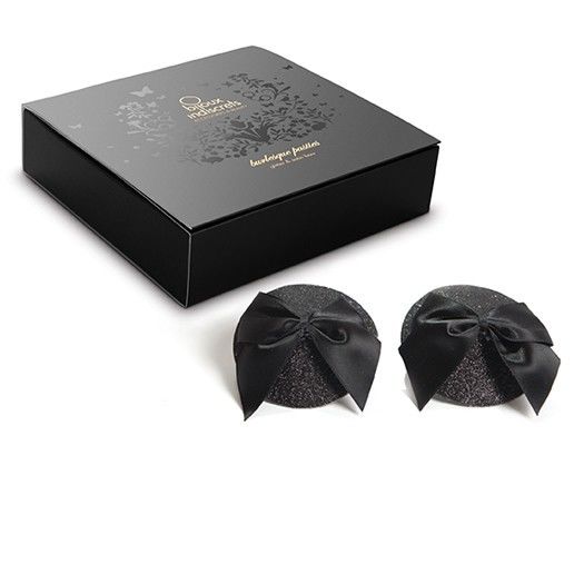 Bijoux Indiscrets Cache seins burlesques brilant Noir