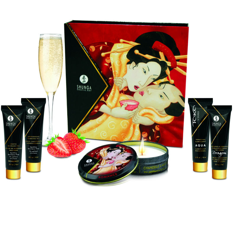 Shunga Coffret Secret de Geisha vin pétillant à la fraise