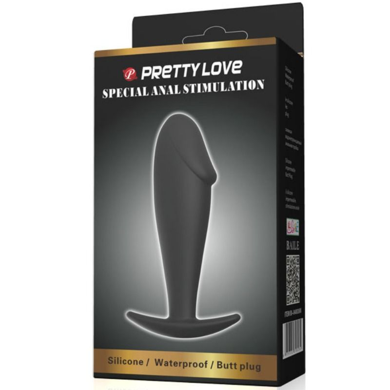 Pretty love - plug anal forme de pénis en silicone noir