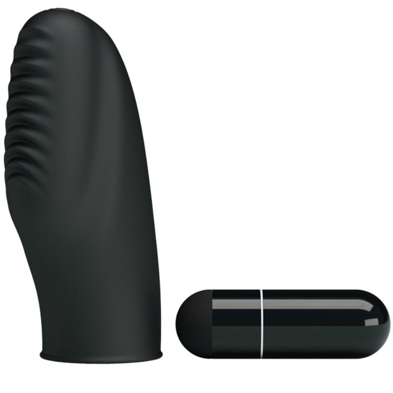 Pretty Love – Stimulateur Doigt Vibrant Texturé – Noir