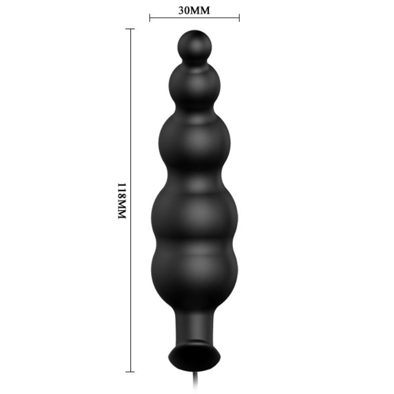Pretty love - plug anal silicone extra stimulation et 12 modes de vibration noir