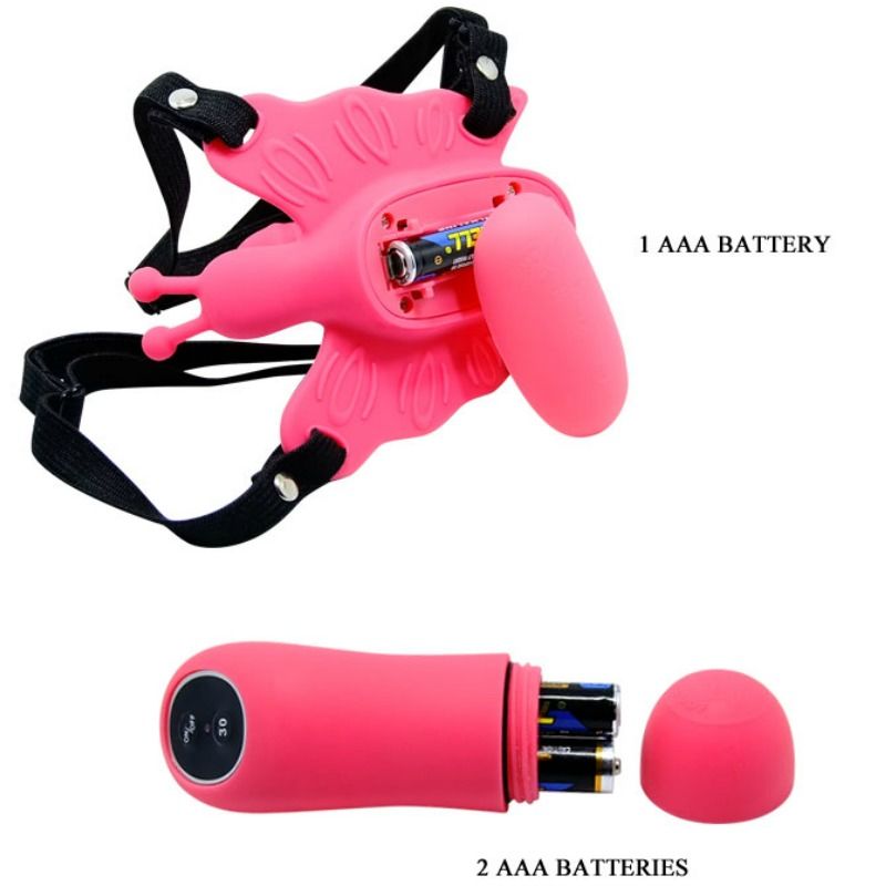 Baile - Harnais avec Mini Gode Vibrant en Forme de Papillon pour Femme