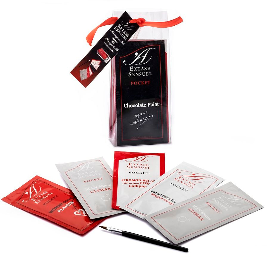 Extase Sensual Coffret Voyage: Huile Sucette Lubrifiant Chocolat