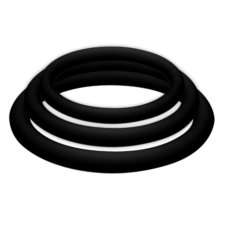 JoyDivision - Kit 3 Anneau Pénien PotenzPlus Noir - Taille S / M / L