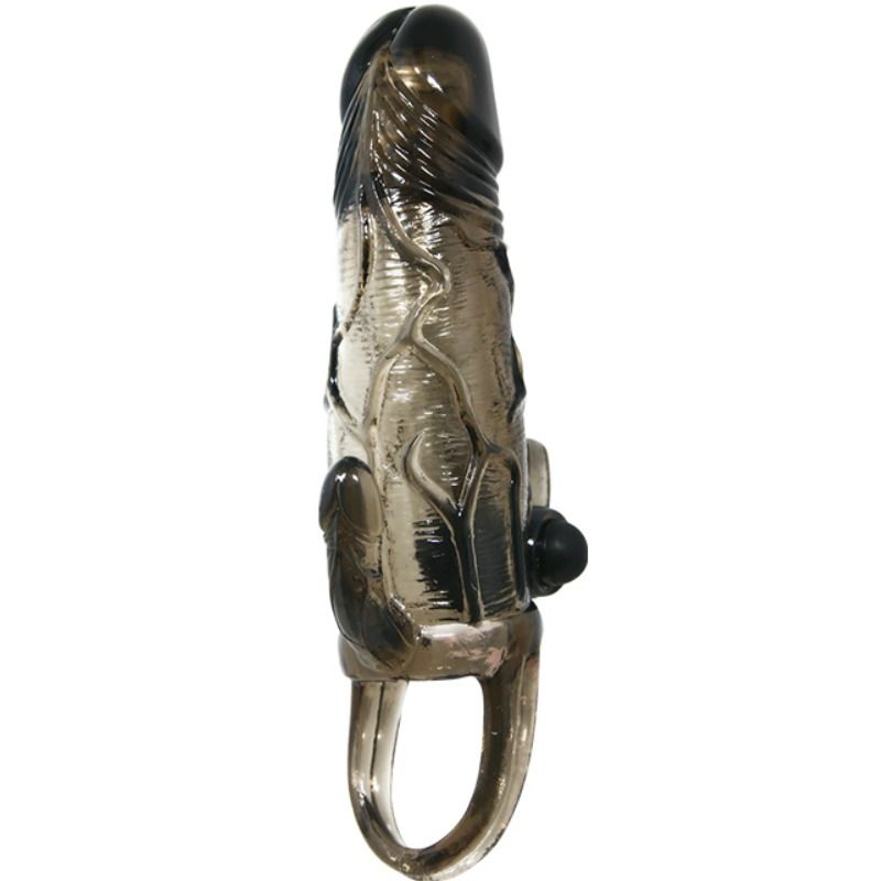 Baile - couvre-pénis brave man avec stimulation clito et anal double bullet noir 16.5 cm