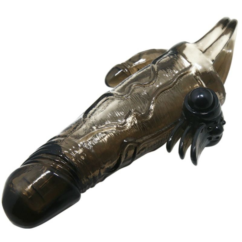 Baile - Gaine à Pénis Vibrant avec stimulation Clitoris Noir - 16,5 cm