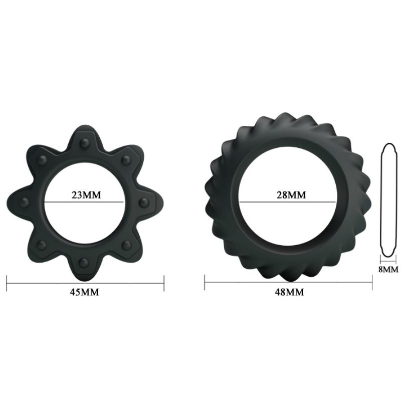 Baile - kit 2 anneaux fleuri en silicone