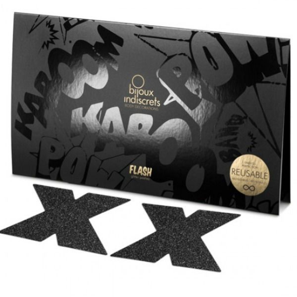 Bijoux Indiscrets – Nippies Croix Noir – Modèle Flash