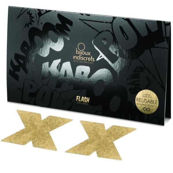 Bijoux Indiscrets – Nippies Croix Dorées – Modèle Flash