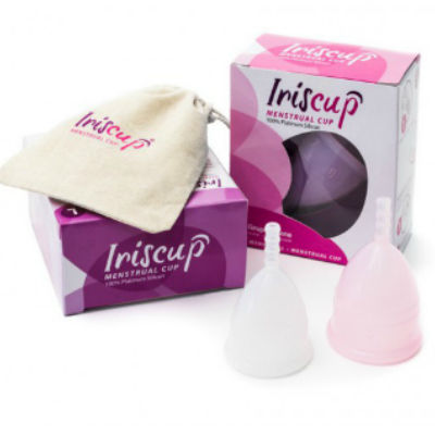 Iriscup Coupe menstruelle réutilisable rose taille L + sac de stérilisation