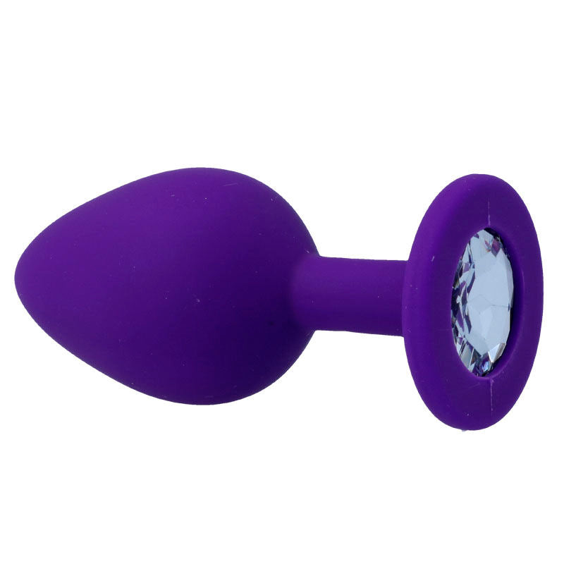 Intense - Plug en silicone avec strass - Lilas - Taille M