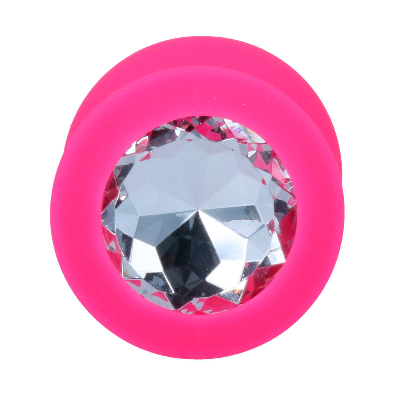 Intense - Plug en silicone avec strass - Fuchsia