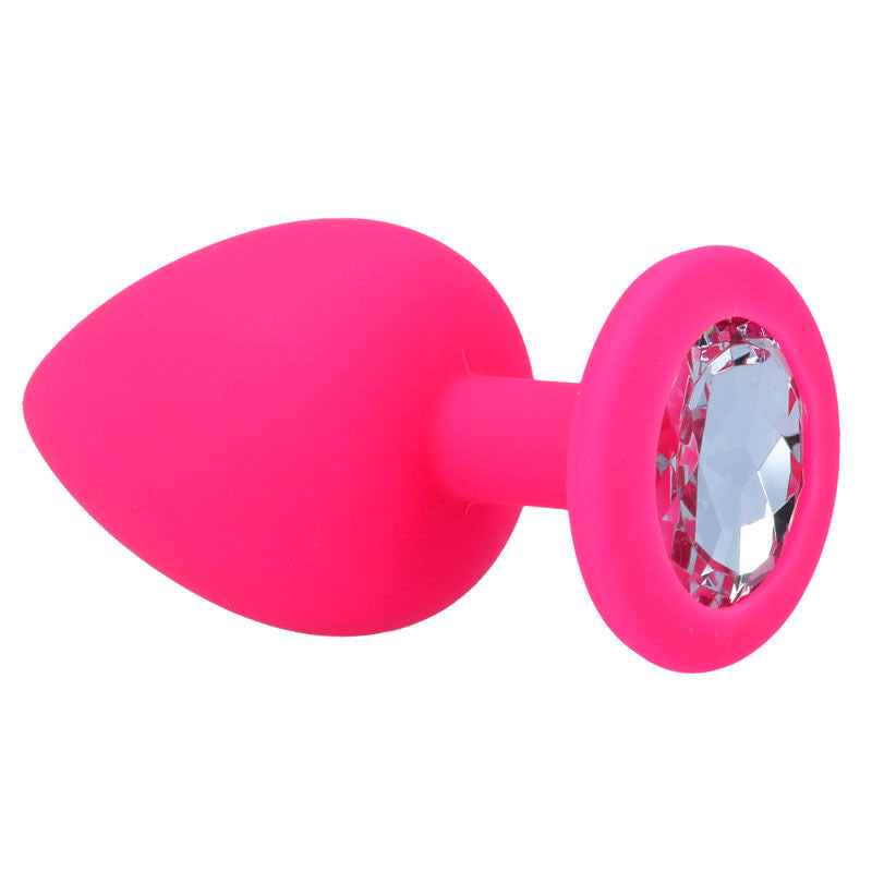 Intense - Plug en silicone avec strass - Fuchsia