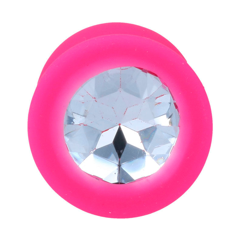 Intense - Plug en silicone avec strass - Fuchsia - Taille M