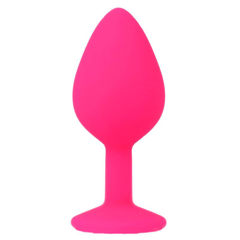 Intense - Plug en silicone avec strass - Fuchsia - Taille M