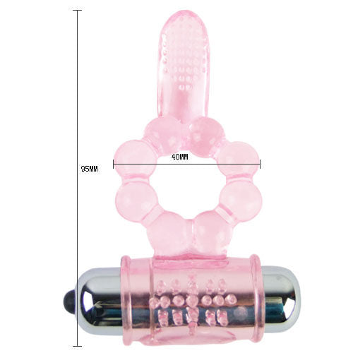 Baile - anneau silicone 10 rythmes de langue avec vibration rose