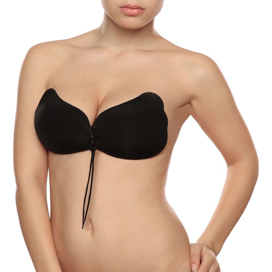 Bye Bra - Soutien-Gorge Adhésif Bonnet D Effet Push-Up Lace-it Bra - Noir