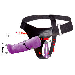 Baile - Gode ceinture avec Double Gode Violet - 17 cm
