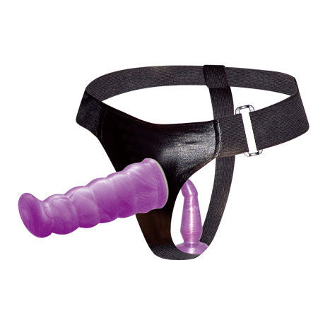Baile - Gode ceinture avec Double Gode Violet - 17 cm