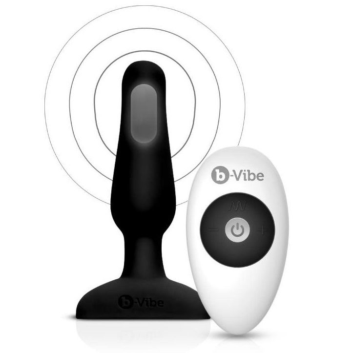 b-Vibe - Plug Anal Vibrant Novice avec Télécommandé - Noir