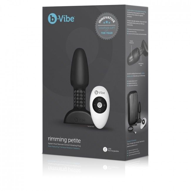 b-Vibe - Plug Anal Vibrant Rotatif Rimming - Noir